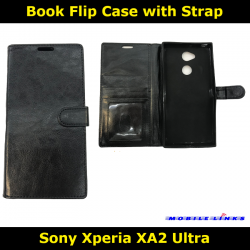 Book Flip Case with Strap For Sony Xperia XA2 Ultra H4213 Slim Fit Look